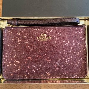 Pink/Purple Sparkle Heart Wristlet